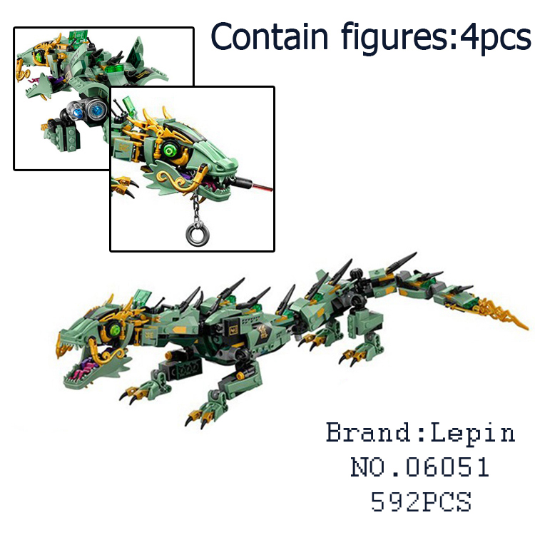 Lepin 06051 Ninjago Green Ninja Mech Dragon 592pcs