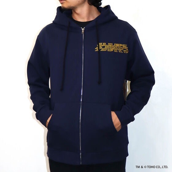 PRE-ORDER : Godzilla Nishiki Rough Waves King Ghidorah Fully Embroidered Full Zip Hoodie