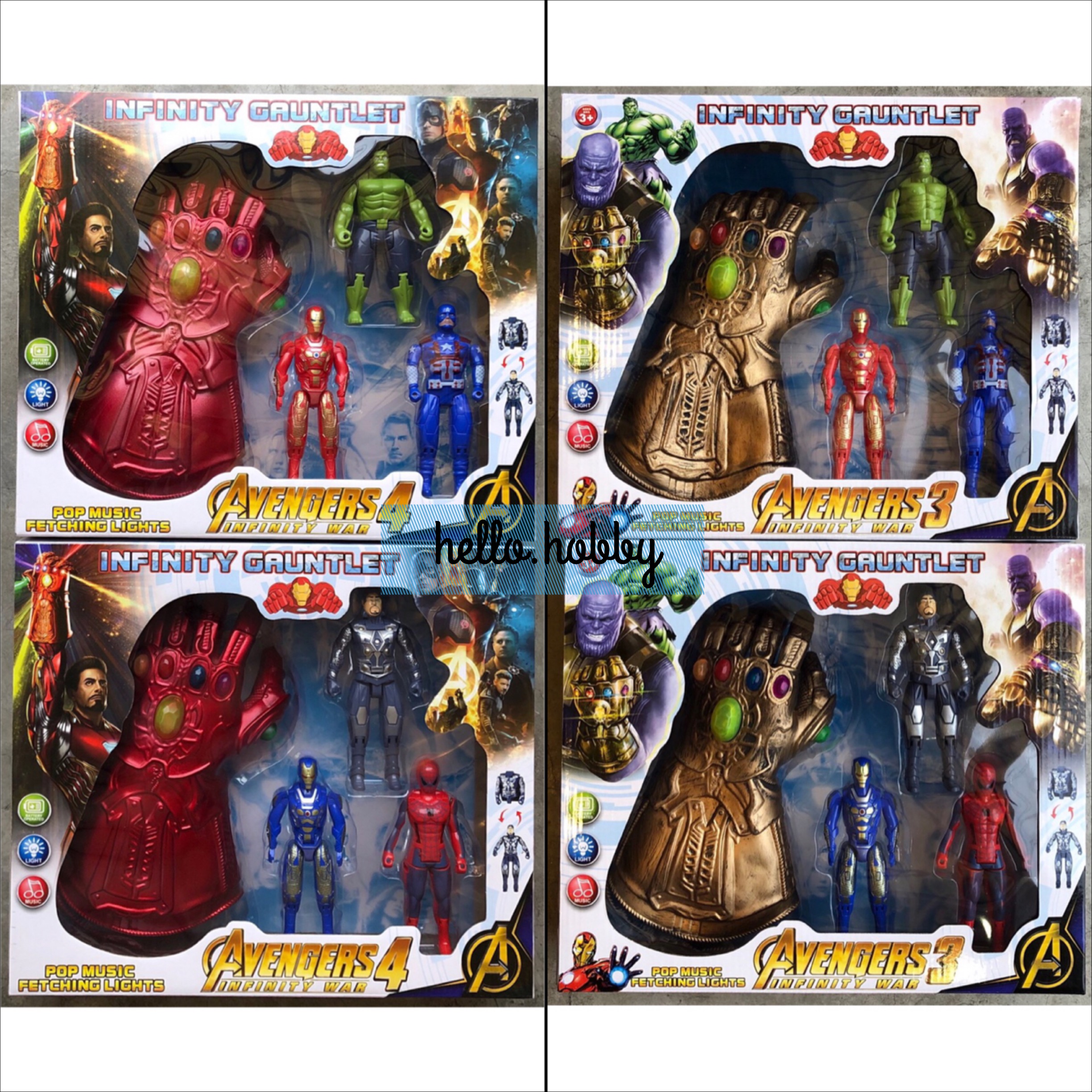 ถุงมือทานอส + ฟิกเกอร์อเวนเจอร์ งานจีนมีเสียงมีไฟ