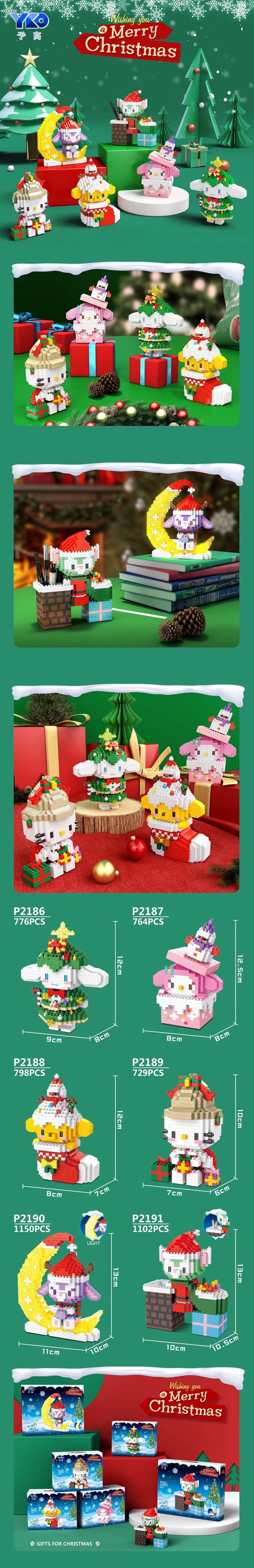 YKO P 2186 - 2190 - Sanrio x Disney Christmas - Stella Lou / Gelatoni / Hello Kitty / My Melody / Cinnamoroll / Pompompurin