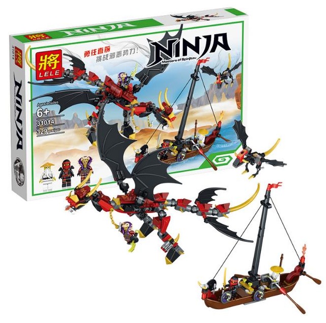 Lele 31014 Ninjago Phantom Ninja Master WU Battle Evil Dragon 329pcs
