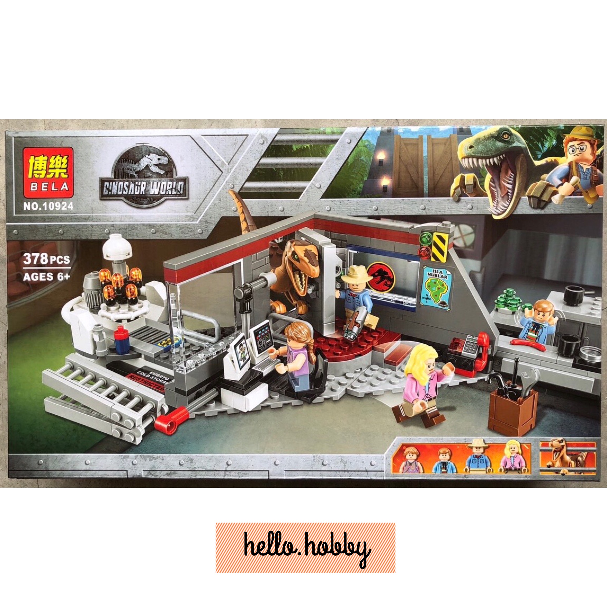 Bela 10924 Jurassic Park Velociraptor Chase 378pcs