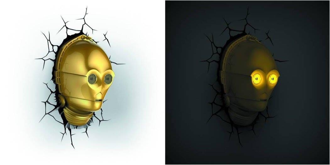 โคมไฟติดผนัง 3D - Star Wars - C-3PO 3D Deco LED Light by 3D Light FX