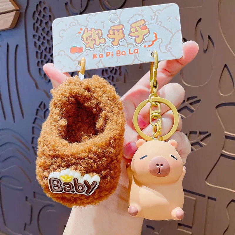 ตุ๊กตาพวงกุญแจ Capybara Soft And Fluffy Plush Keychain by Baimao