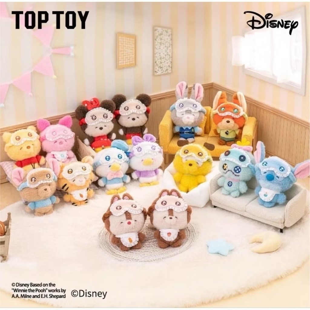 ตุ๊กตาพวงกุญแจ Disney - Squinting Sleepwear Series Plush Pendant Keychain by Top Toy