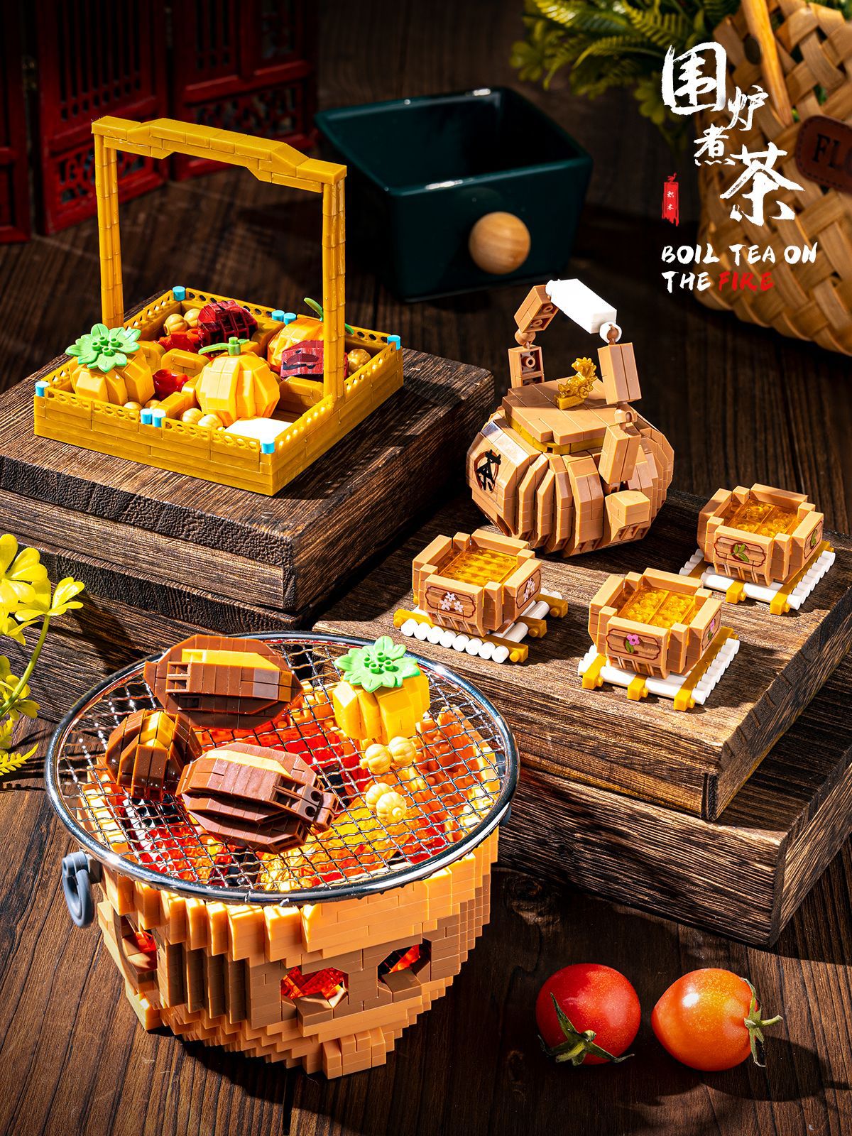 YKO P 2236 ชุดน้ำชา Boil Tea On The Fire 2533pcs (มีไฟ)