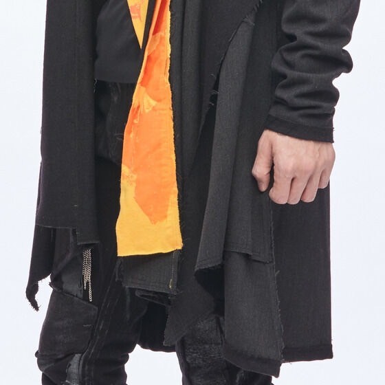 PRE-ORDER : Bakuage Sentai Boonboomger x h.NAOTO Bun Orange/Genba Bureki Layered Cardigan