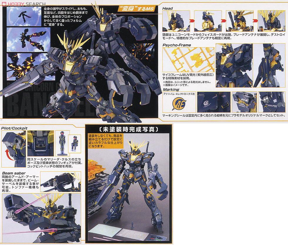 MG 1/100 RX-0 UNICORN GUNDAM 02 BANSHEE FULL PSYCHO-FRAME PROTOTYPE MOBILE SUIT