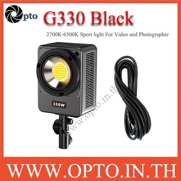 G330 Black LED Bowens Flood Light 330w 2700-6500k ปรับค่าสีและปรับกำลังไฟได้ Sport Light ไฟLED Fusion สีดำ