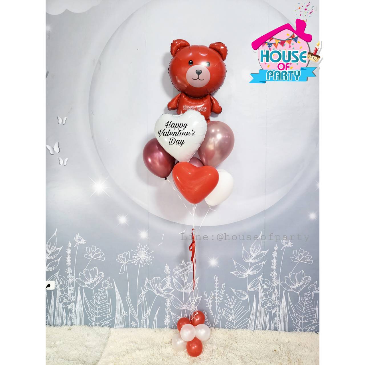 Love you with red bear(สั่งทาง Line@houseofpartyนะคะ)
