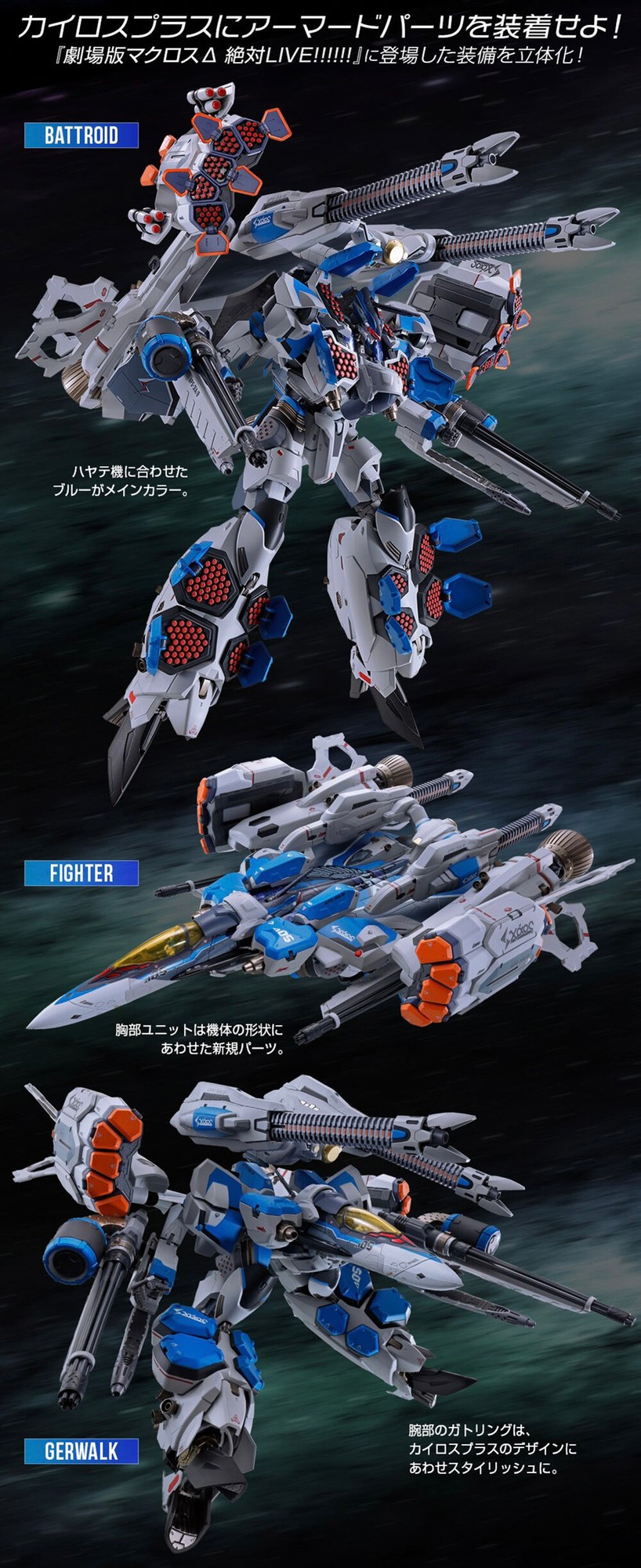 PRE-ORDER : DX Chogokin Armored Parts for [VF-31AX Kairos-Plus (Hayate Immelman's Fighter)]