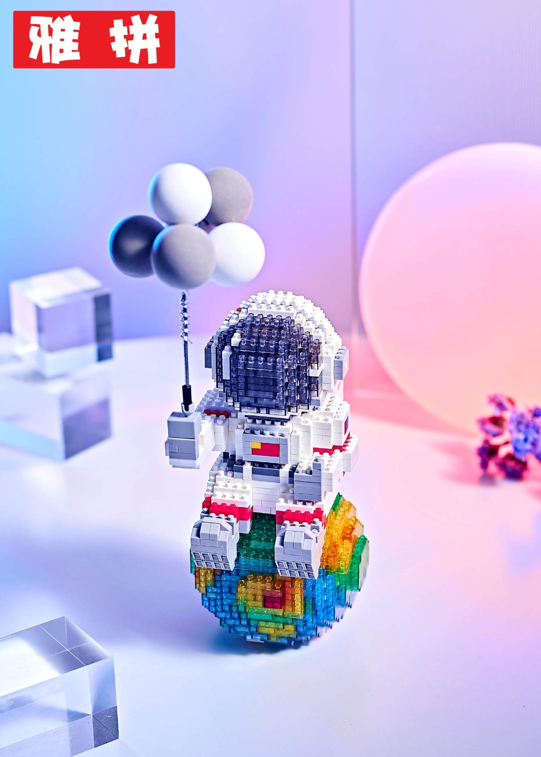 Yapin 6906 Astronaut 1368pcs ชุดนักบินอวกาศมีไฟ