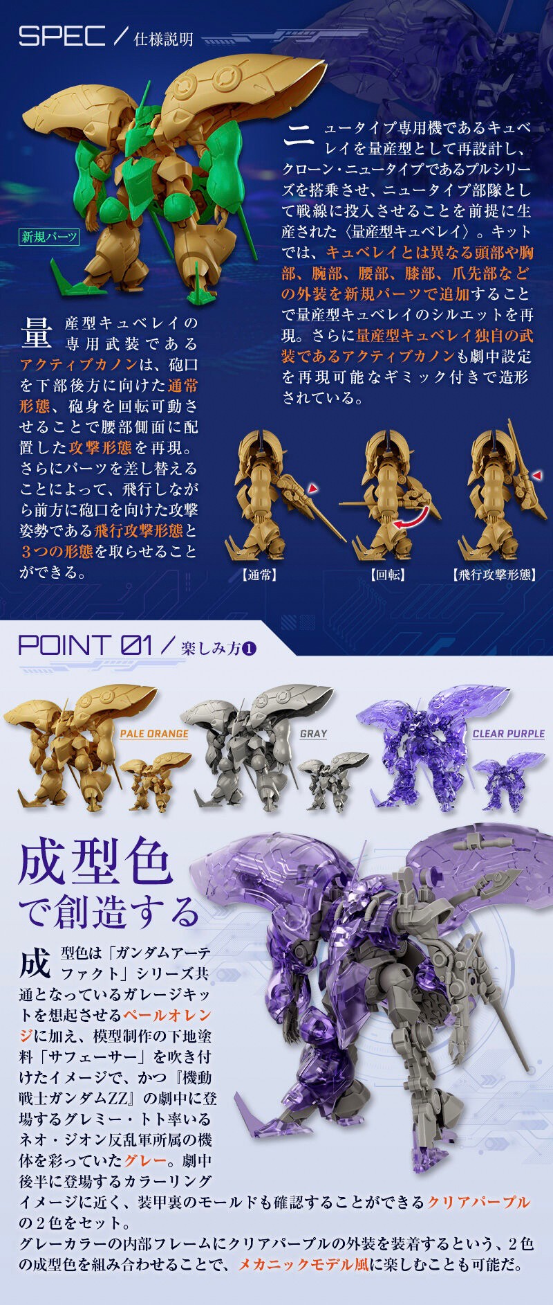 PRE-ORDER : Gundam Artifact "Mass Production Type Qubeley/Qubeley COMPATIBLE 3 Body Set"