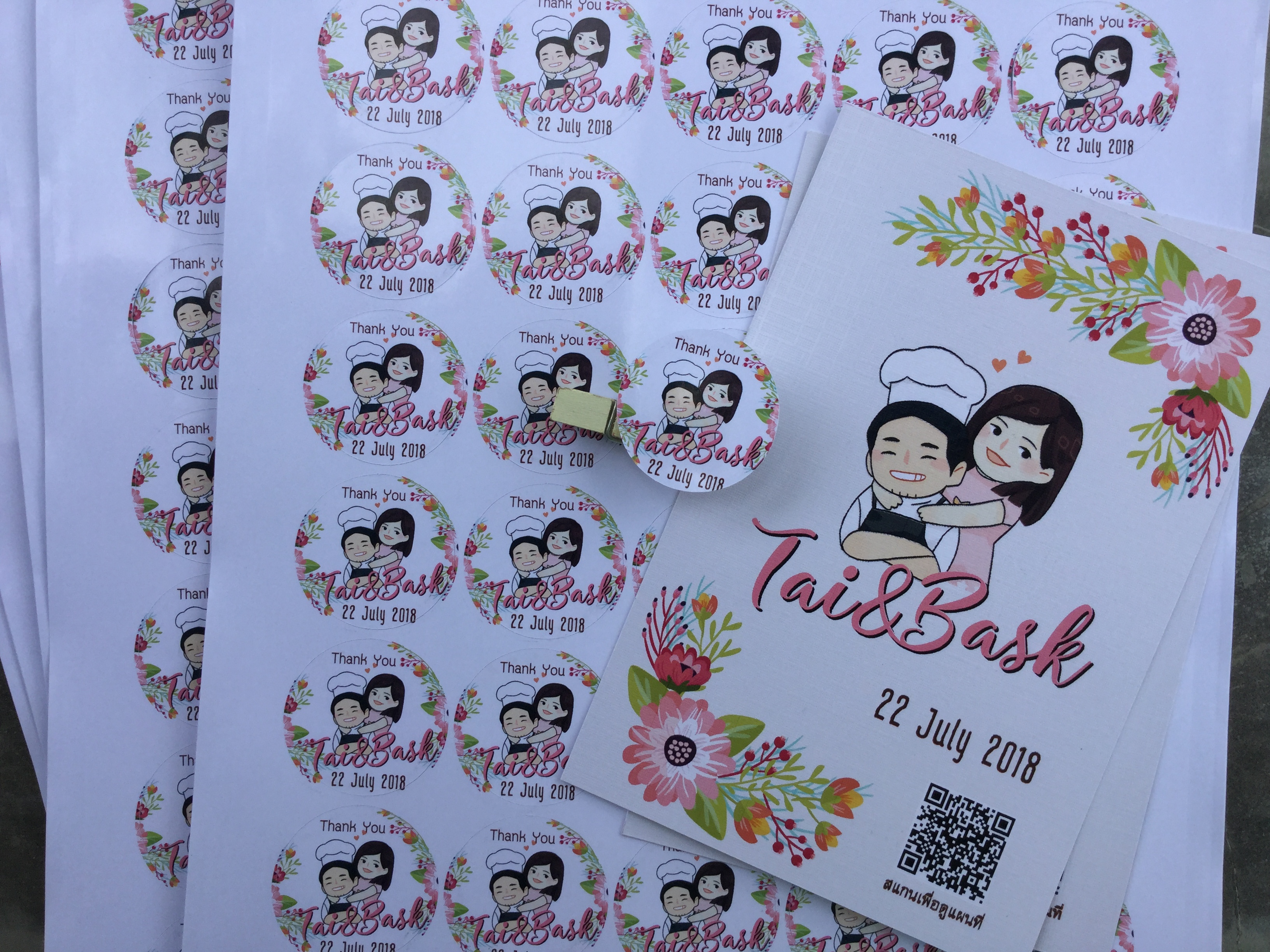 สติ๊กเกอร์ของชำร่วยราคาประหยัด