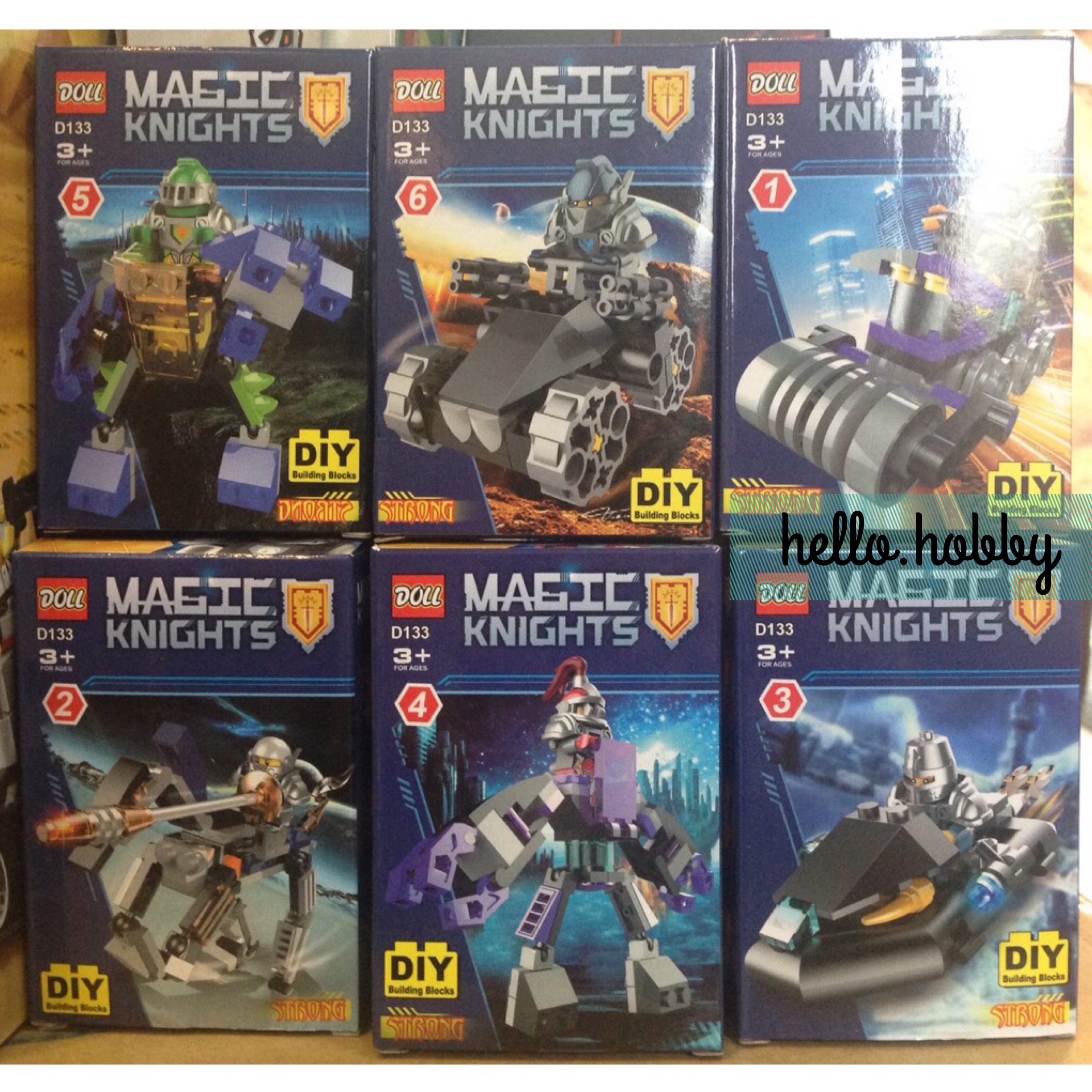 Doll d133 Nexo Knights with Mini Mechs and Vehicle