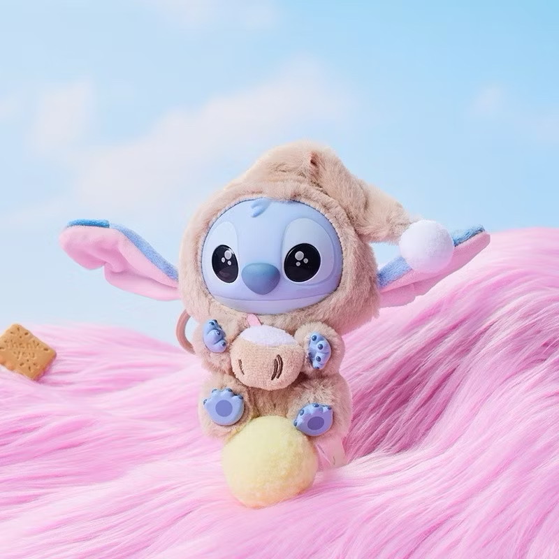 ตุ๊กตาพวงกุญแจ Disney - Lilo & Stitch - Eat Something Before Sleep Series Plush Keychain by Miniso