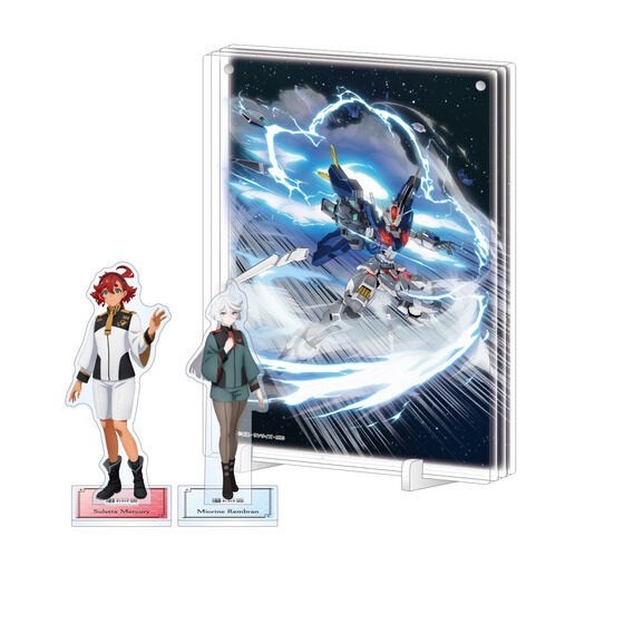 PRE-ORDER : Mobile Suit Gundam The Witch from Mercury Chara Pop Store Laminated Acrylic Illustration Board + Acrylic Stand Set