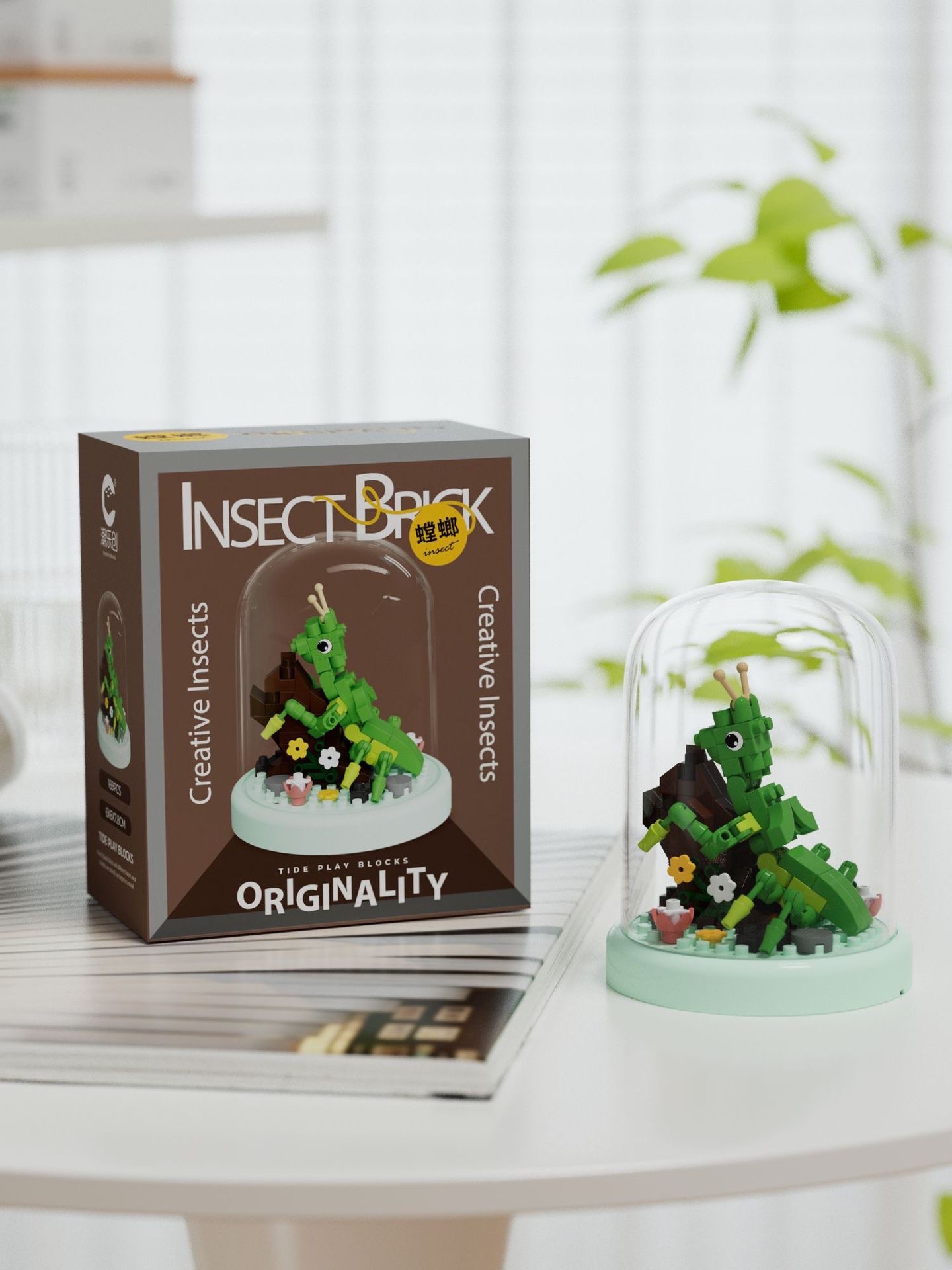 CLC - Flower & Insect ตัวต่อนาโนดอกไม้แมลงพร้อมฝาครอบ