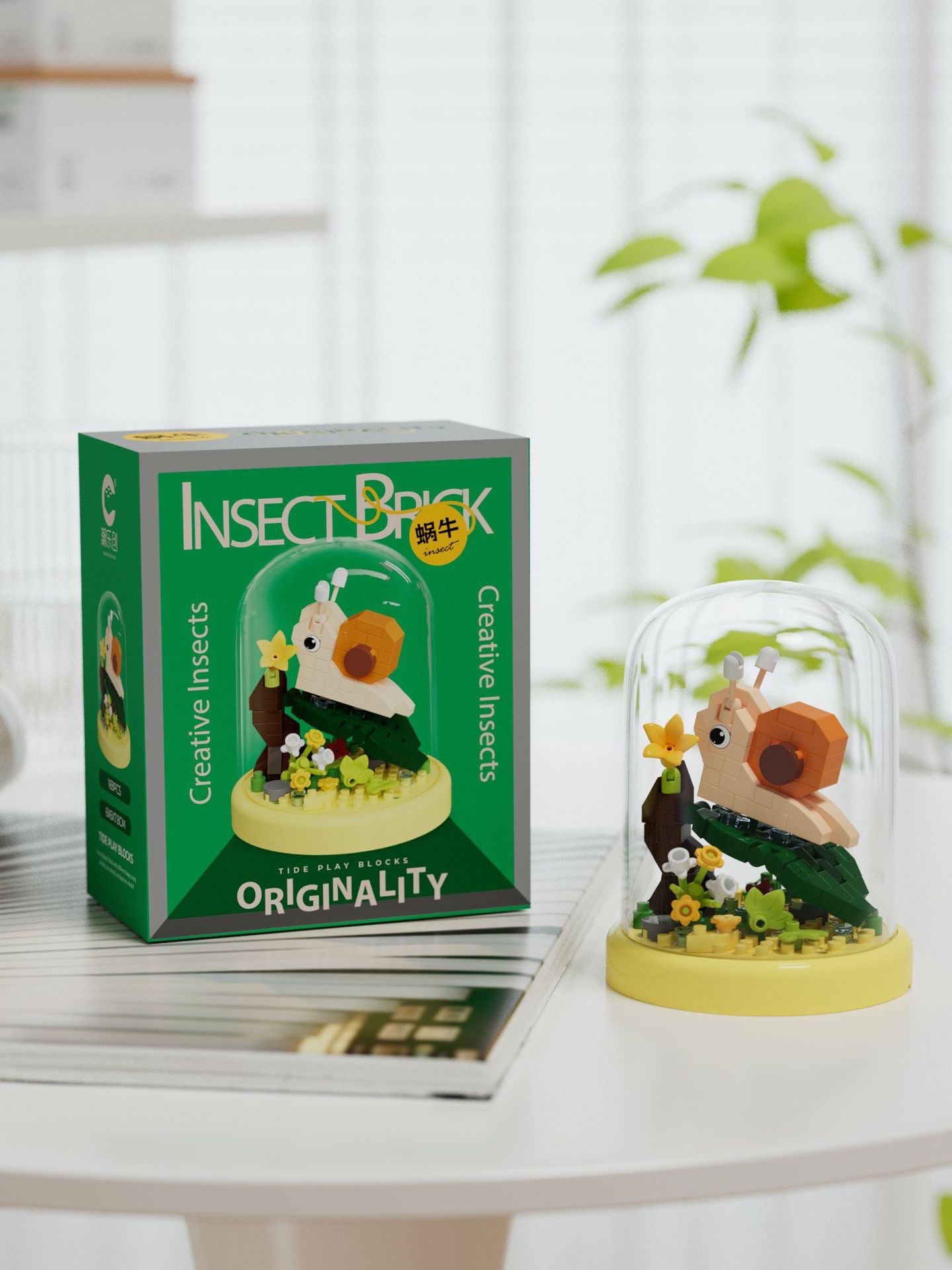 CLC - Flower & Insect ตัวต่อนาโนดอกไม้แมลงพร้อมฝาครอบ