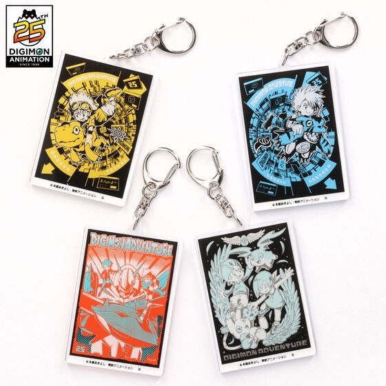 PRE-ORDER : Digimon Adventure 25th Anniversary Acrylic Keychain Designed by Kenji Watanabe