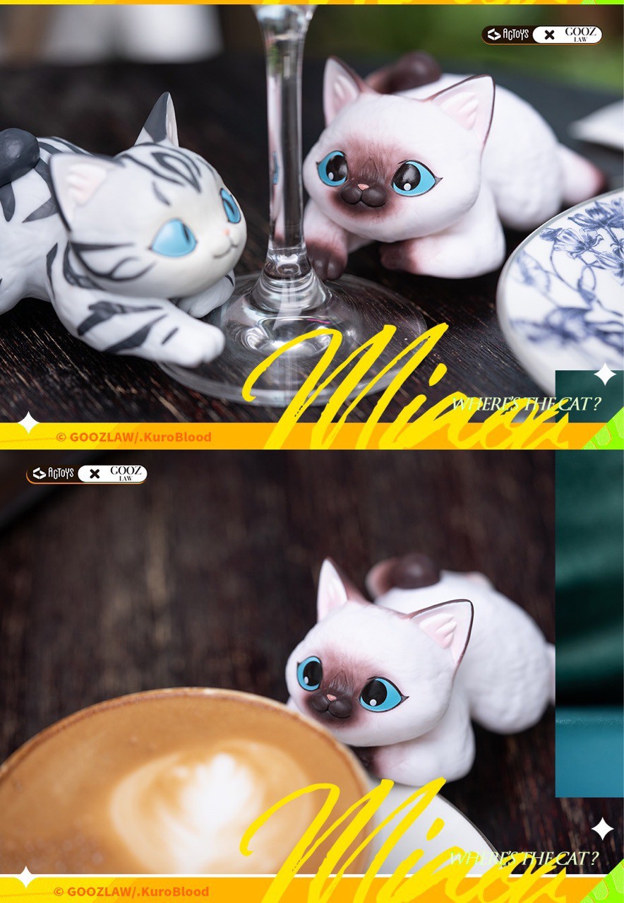 Blind Box ชุดน้องแมวนอน ได้1ตัว - Where’s The Miaow First Note Cat by Actoys (Set of 6 + 1secret)