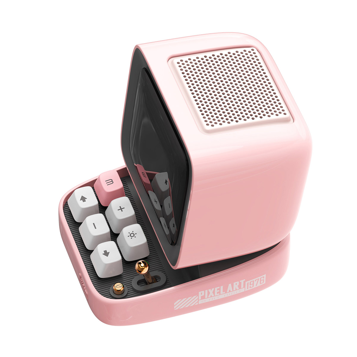 Divoom Ditoo Pro ลำโพง Bluetooth Pixel Art Mechanical Button สีชมพู Pink