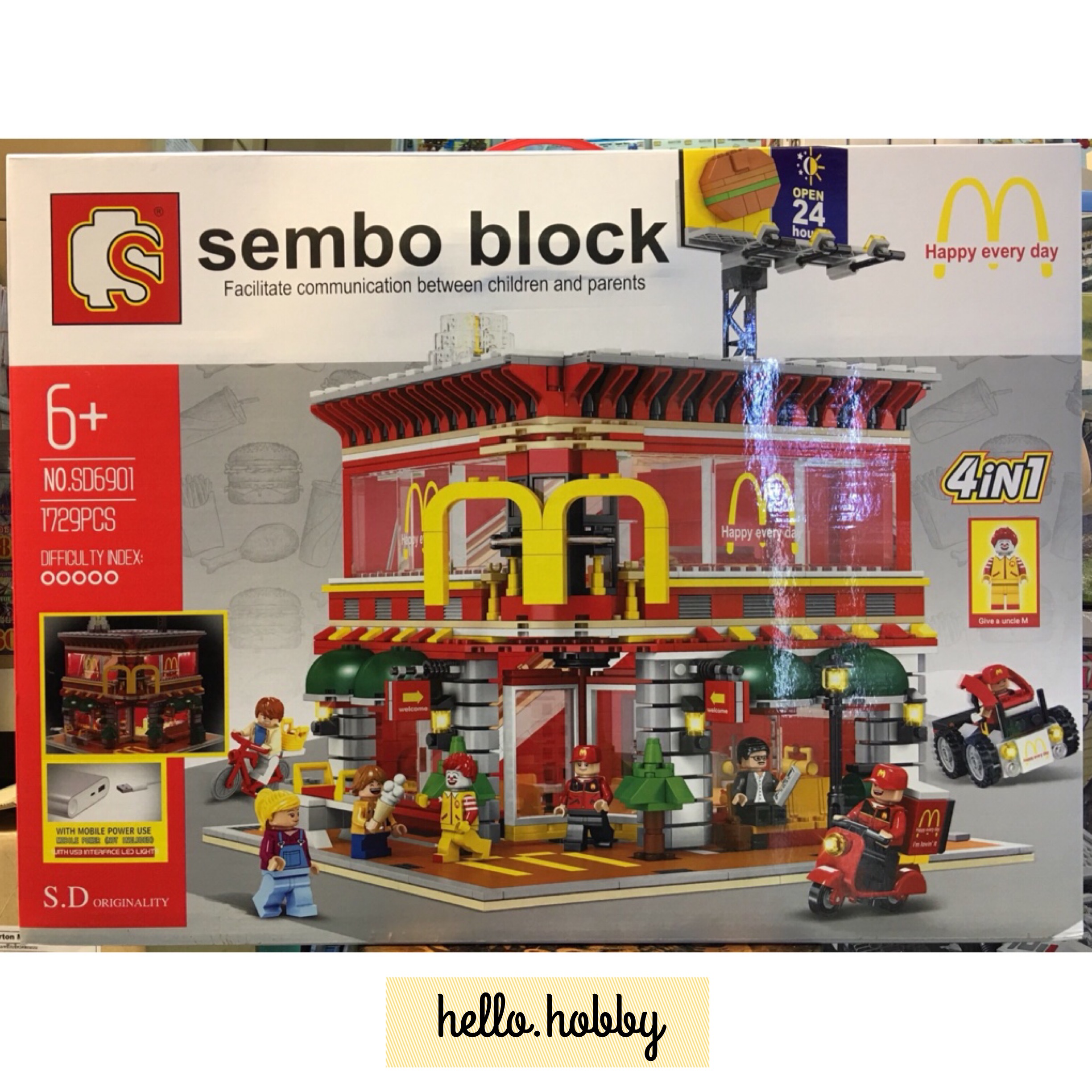 Sembo Block SD6901 McDonald Restaurant 4 in 1 (with LED) 1729pcs