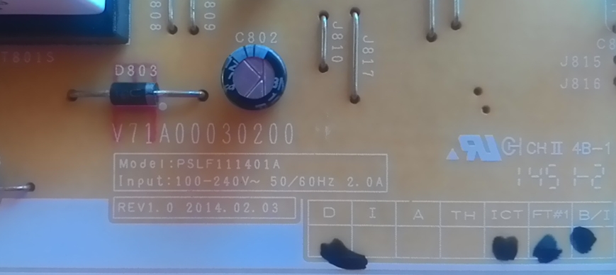 บอร์ดเพาเวอร์ซัพพลาย LED Toshiba 40L2450VT / 40L5450VT - android TV