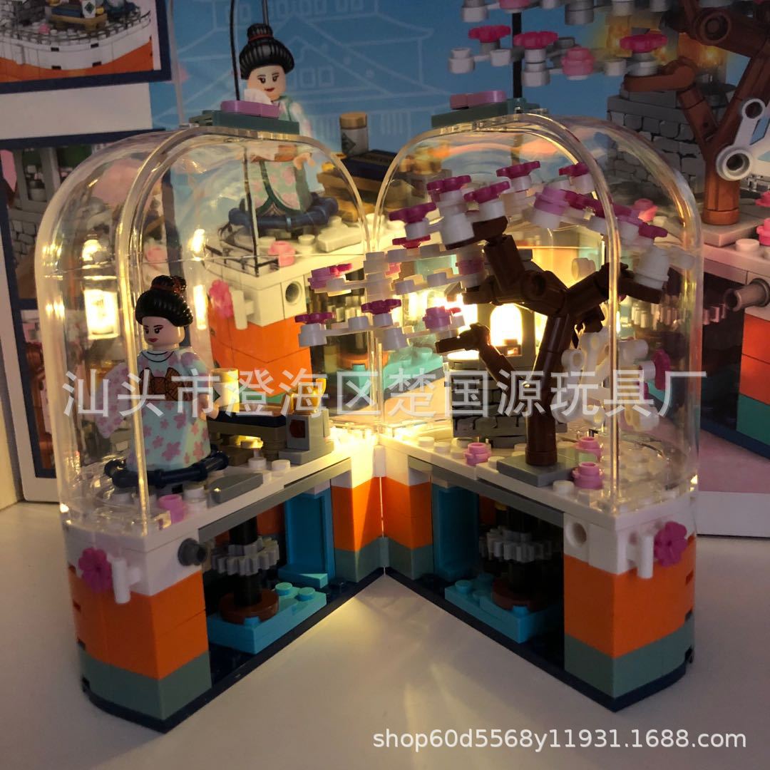 Sembo Block 601077 Japanese mini street Cherry Blossom 259pcs (มีไฟ)