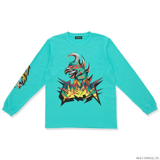 PRE-ORDER : Godzilla Gigan Illustration Long T-shirt B Type Black / Blue