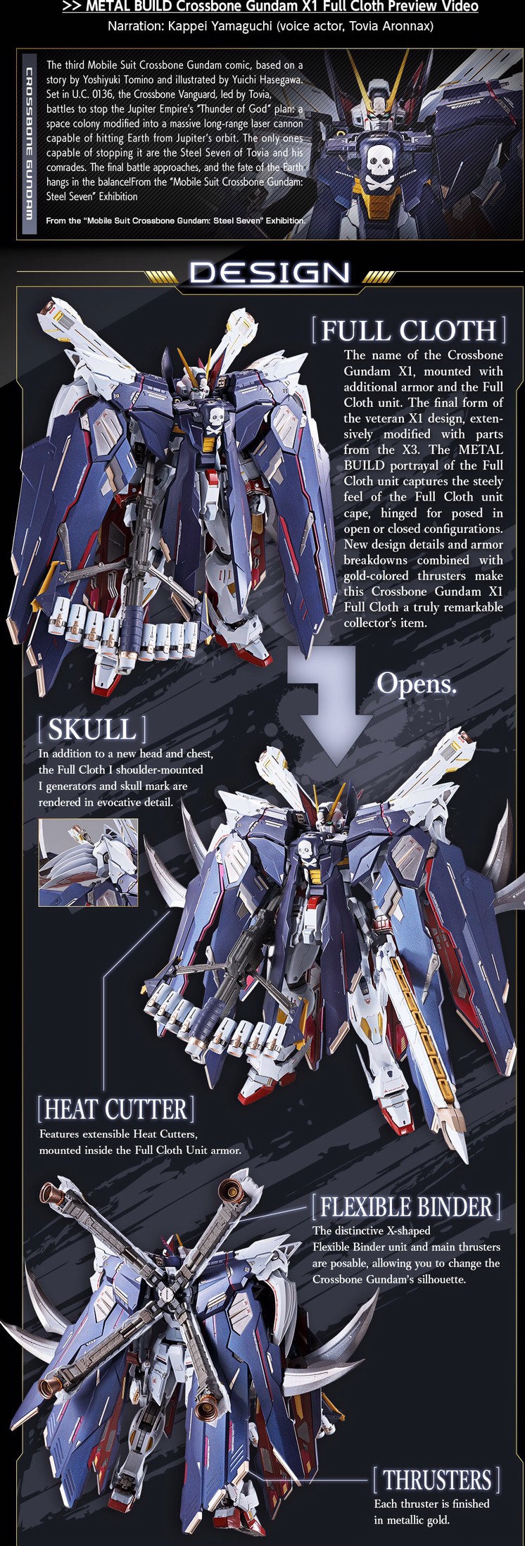 METAL BUILD Crossbone Gundam X1 Full Cloth By Premium Bandai (Lot JP มีกล่องน้ำตาล)