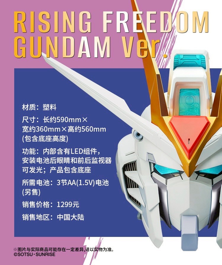 Pre-order : Bandai China Exclusive: BN HEAD Collection Rising Freedom Gundam