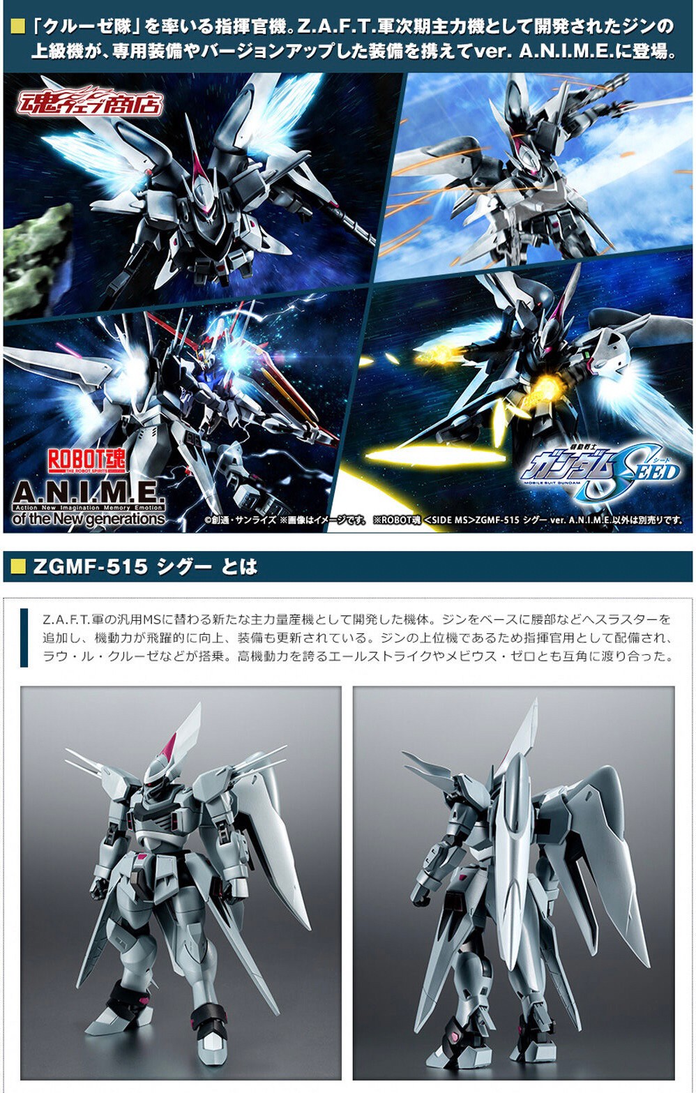 PRE-ORDER : ROBOT SPIRITS ＜SIDE MS＞ ZGMF-515 CGUE ver. A.N.I.M.E.