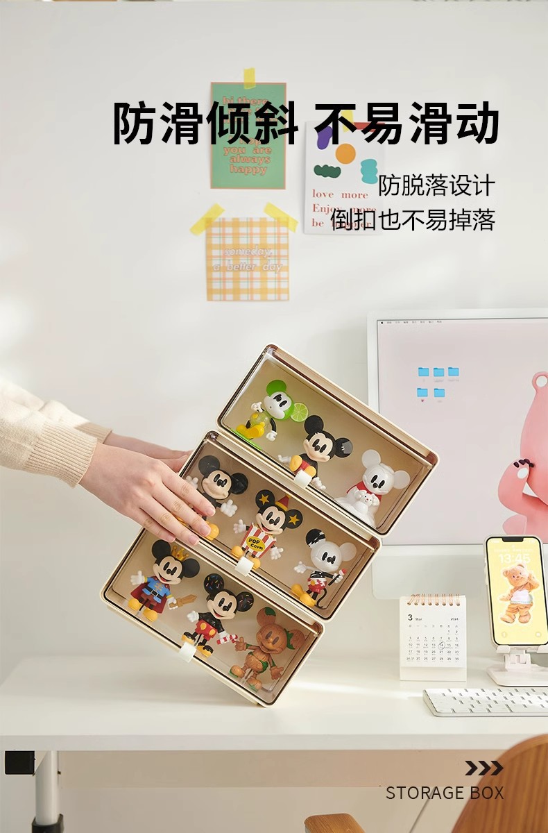 2in1 กล่องใส่โมเดล + ลิ้นชักใส่ของ ซ้อนทับกันได้ Drawer Display Organizer Storage Box