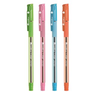 ปากกาลูกลื่น 0.38มม. หมึกสีน้ำเงิน ด้ามคละสี ควอนตั้ม Liner 2233