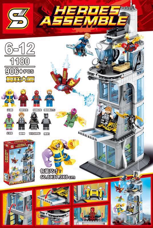 SY 1180 Attack on Avengers Tower 906pcs