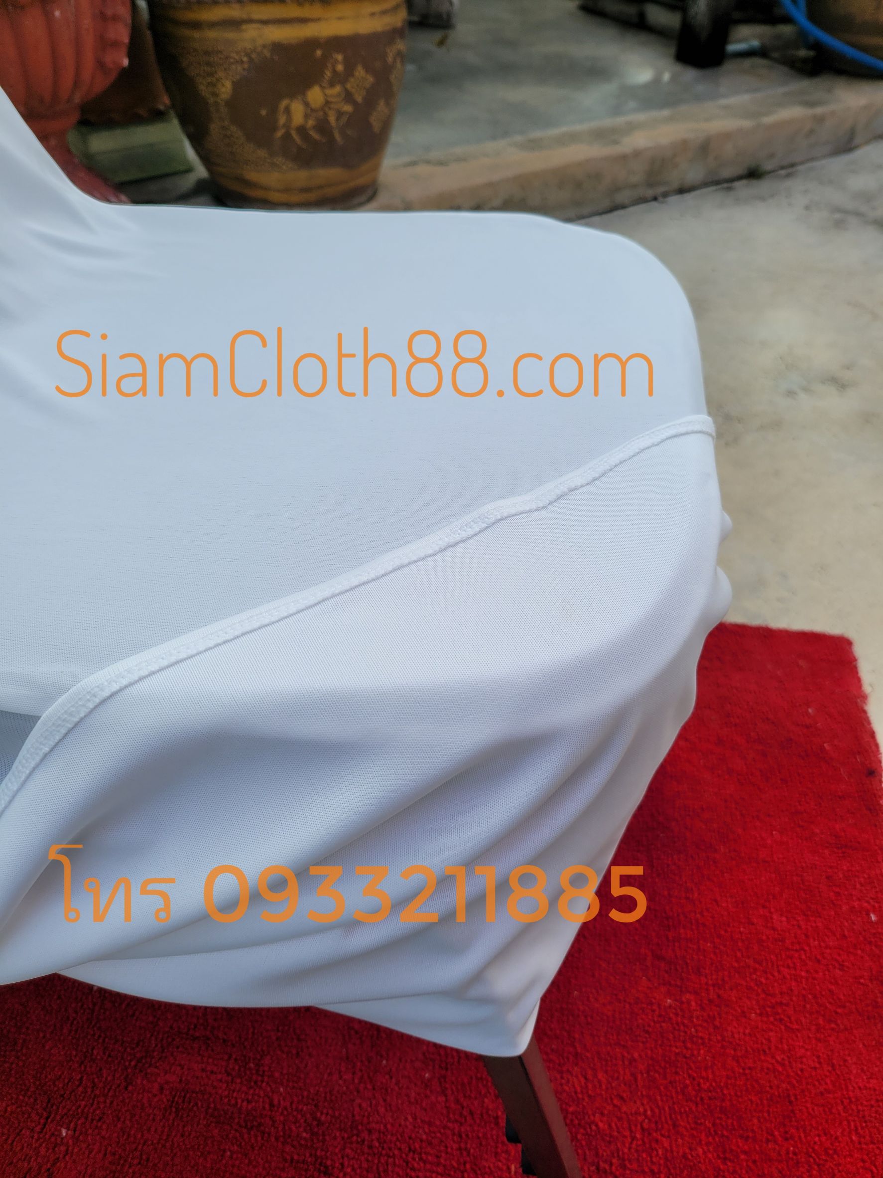 ผ้าคลุมเก้าอี้นวมเหล็ก ทรง A แบบเรียบ