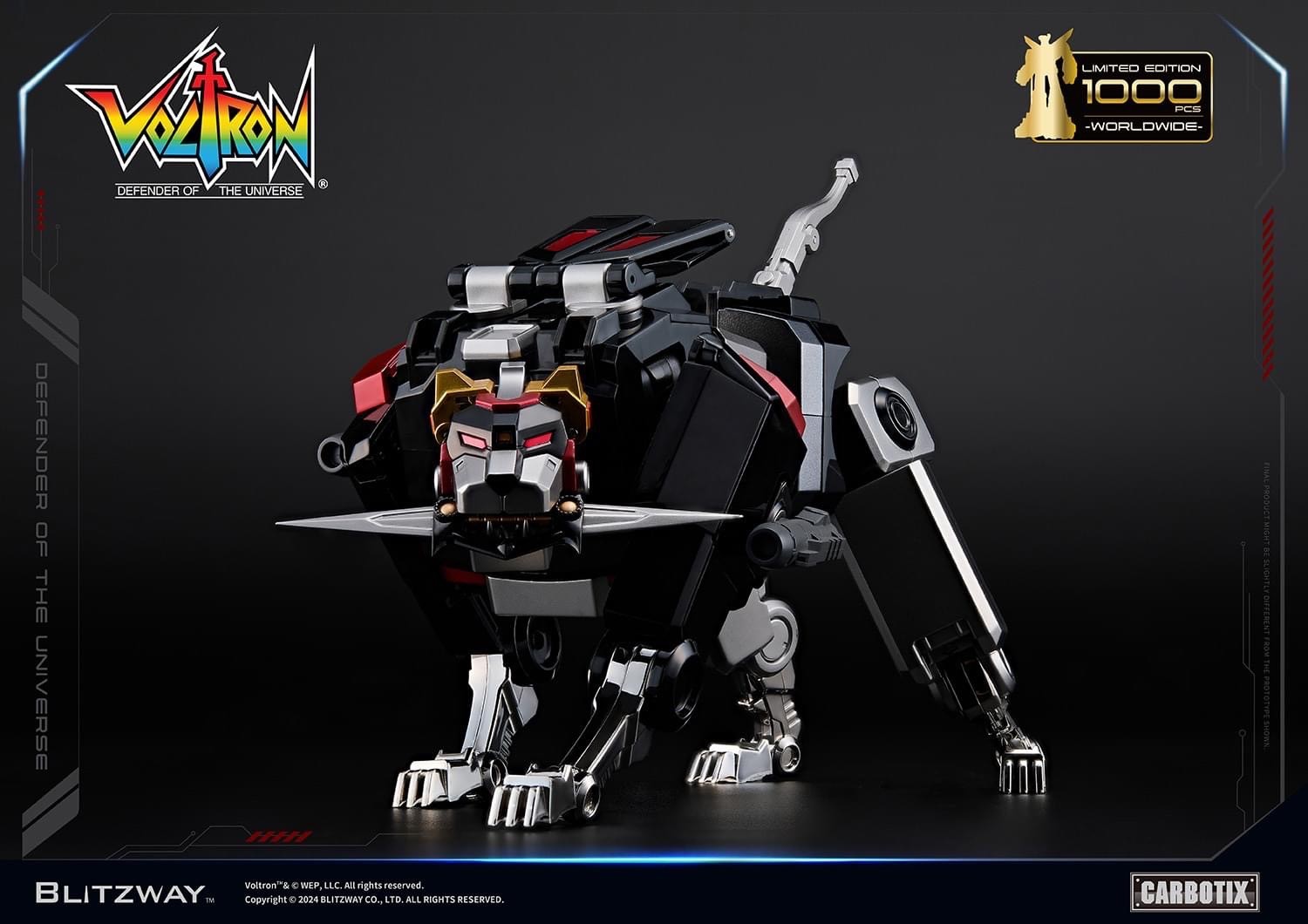 Pre-order : *Limited 1,000 pcs* Carbotix Black Voltron + base by Blitzway