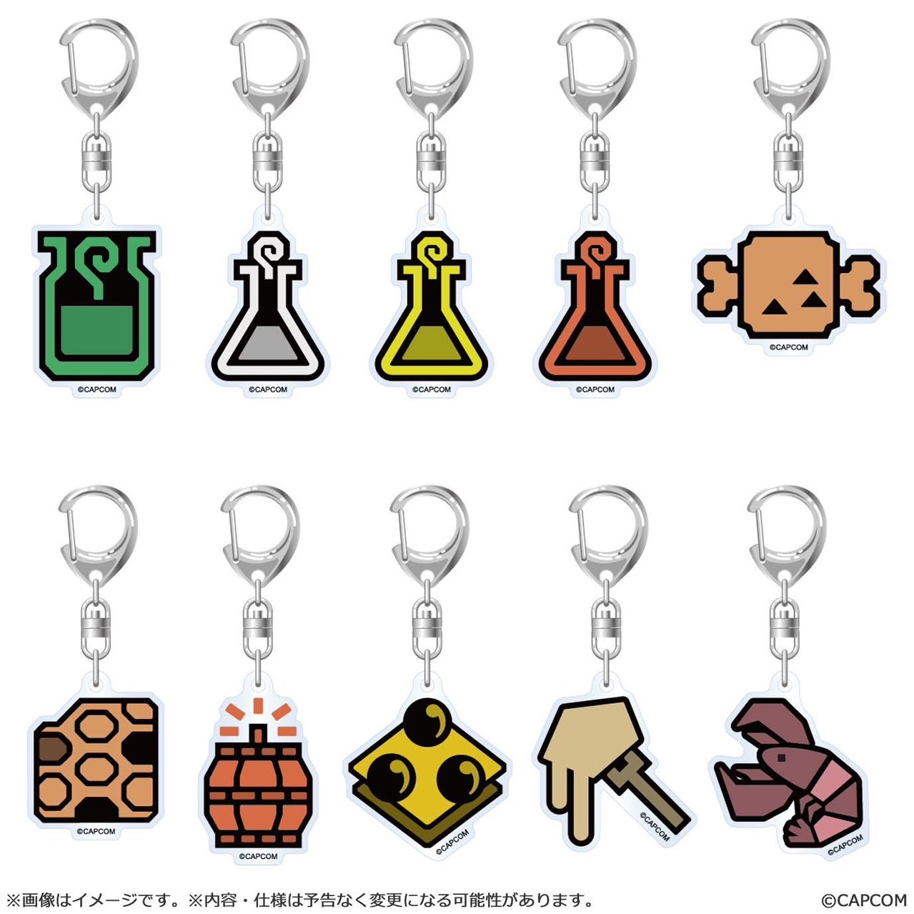 Pre-order : Monster Hunter Wilds Item Icon Acrylic Keychain (10 pcs) by Capcom
