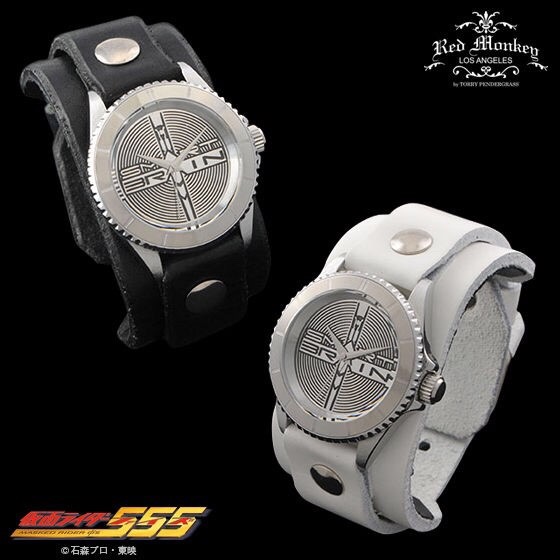 PRE-ORDER : Kamen Rider 555 x Red Monkey designs Collaboration Wristwatch Silver925 High-End Model (Black/ White)