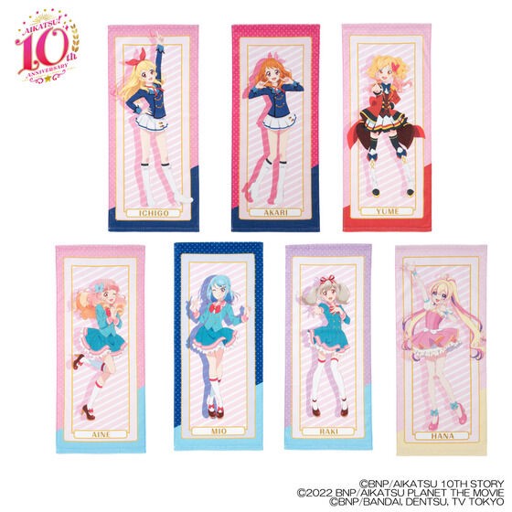 PRE-ORDER : Aikatsu! Series 10th ANNIVERSARY Face Towel Successive Protagonists
