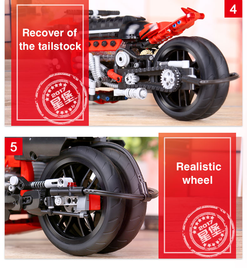 Xingbao XB-03021 Dream-Car Sci-Fi Motorcycle LM847 Lazareth 680pcs