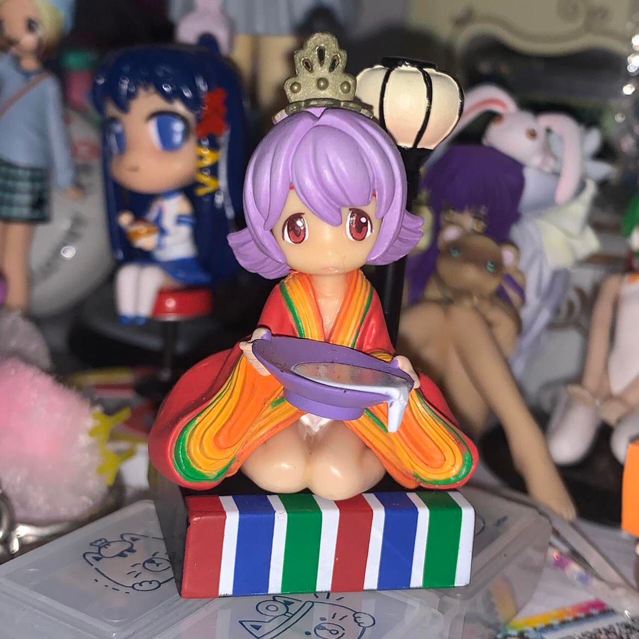 Gashapon - Wanda-chan's Lunch Hina-arare Hina Doll Style Figure Collection Wonder Festival 2003 Winter Official Rice Crackers Limited by Kaiyodo (Set of 6)