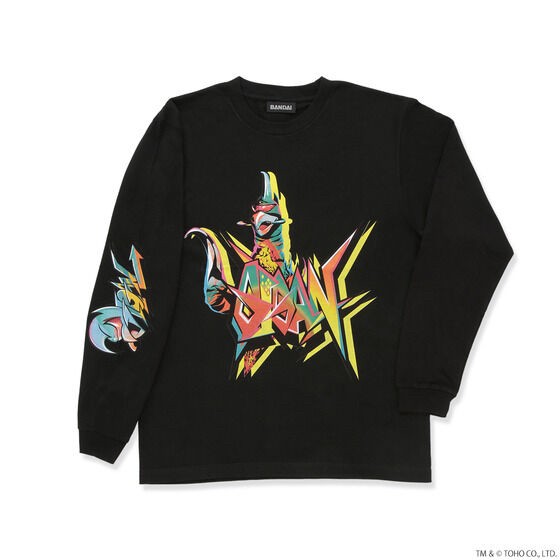PRE-ORDER : Godzilla Gigan Illustration Long T-shirt A Type (Black / Milky Lime)