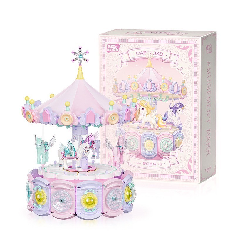 ตัวต่อ กล่องดนตรี หมุนได้ Size Jumbo - YesBrick 3008 - 3009 Theme Park Music Box