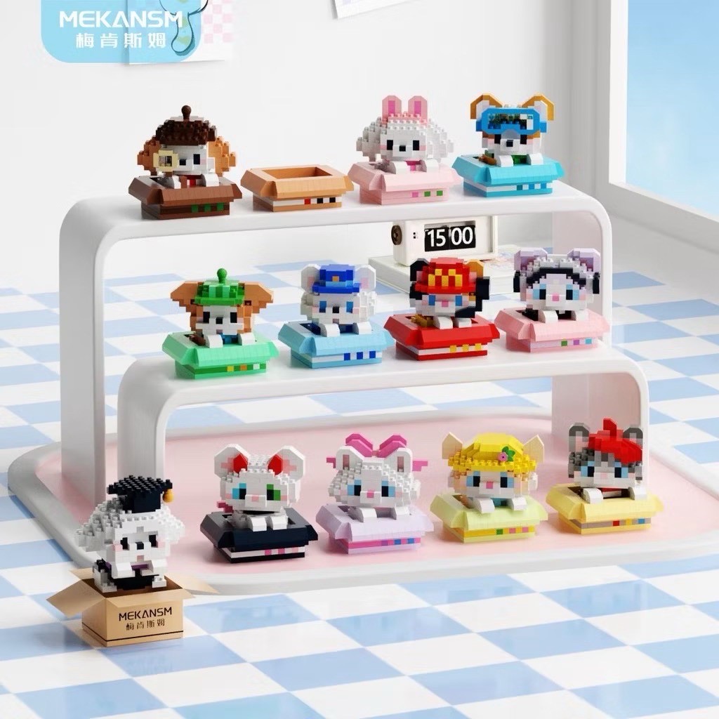 ตัวต่อนาโน Size M - Mekansm K 376 - 387 Peekaboo Dog & cat In the Box
