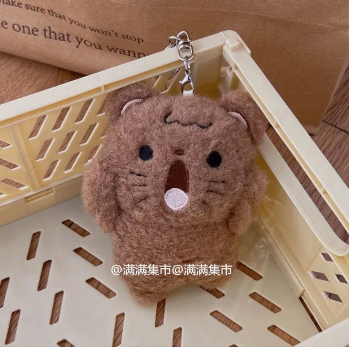 พวงกุญแจ Screaming & Shouting Puppy Dog 🐶 Kitten Cat 🐱 Teddy Bear 🐻 Bunny Rabbit 🐰 Fluffy Plush Keychain