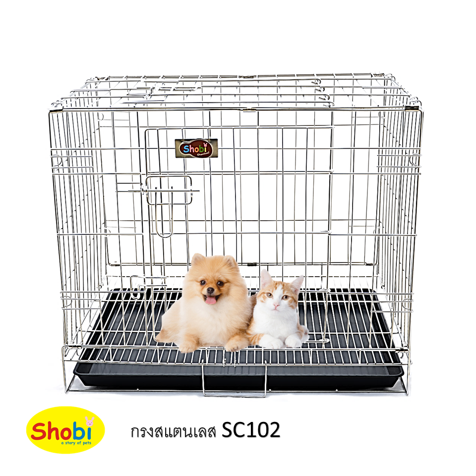กรงสุนัขสแตนเลส Size S