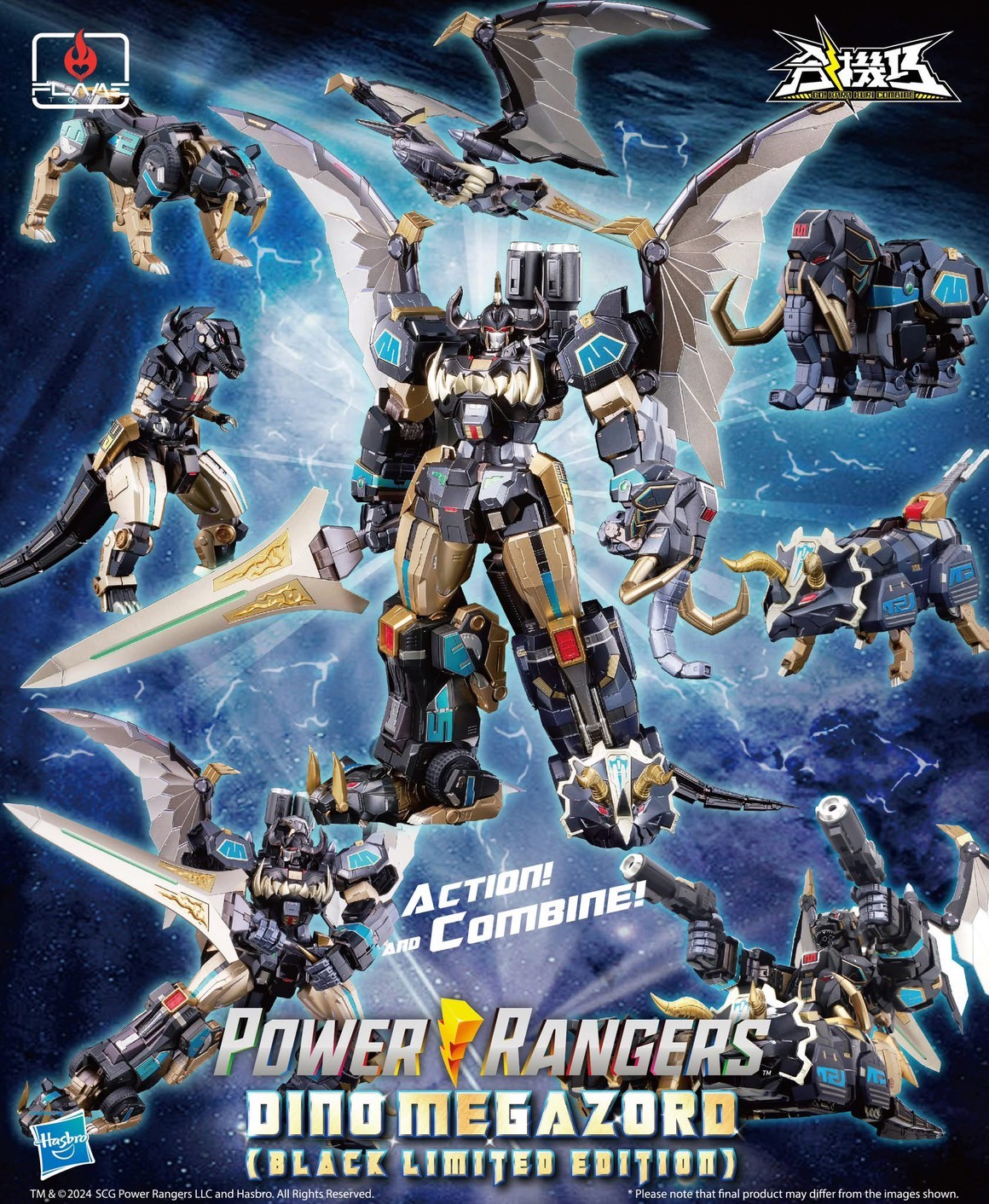 *Limited 1,000 pcs Worldwide* [Go! Kara Kuri Combine] Dino Megazord (Black Limited Edition) by Flame Toys