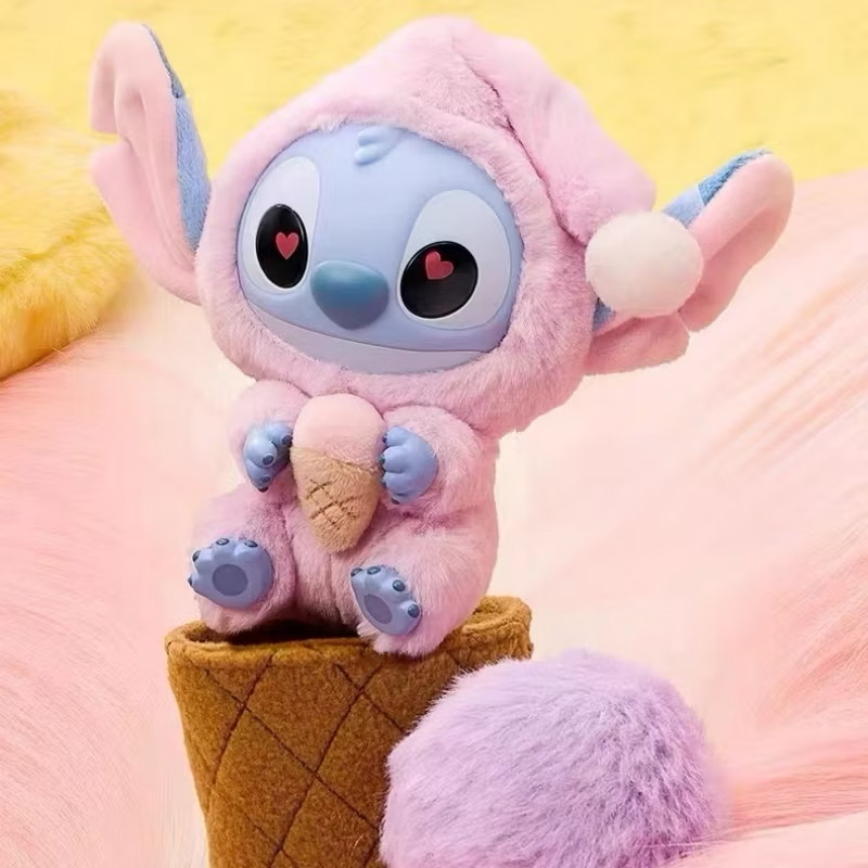 ตุ๊กตาพวงกุญแจ Disney - Lilo & Stitch - Eat Something Before Sleep Series Plush Keychain by Miniso